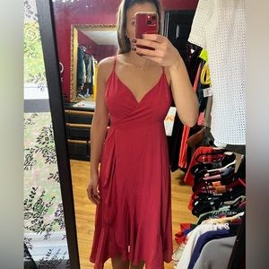 Salmon pink Lulus wrap dress